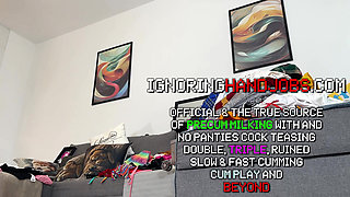 Beautiful sexy and hot blonde wife in see through dress does a try on haul while big cock husband watches