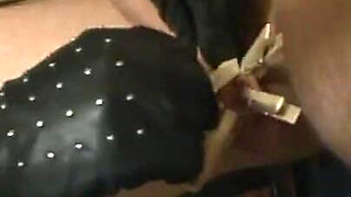 Masked man big cock pinching humiliating