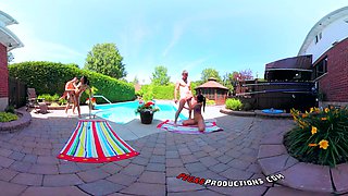 Heat up your summer with Shana and Heidi in a steamy foursome by the pool