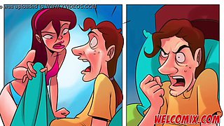 Spying behind the door - The Naughty Home Tittle 8