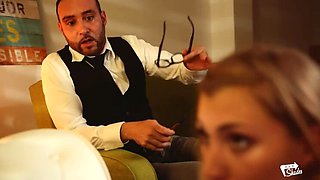 Blonde Vyvan Hill (Haley Hill) & Alberto Blanco: Big Ass, Small Tits, Big Cock, Office Sex with Therapist