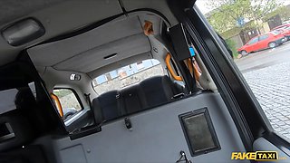 Faux cab \u2013 those big natural melons make the taxi driver Cum Twice