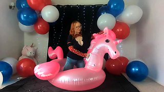 Close up with teen blonde sex doll rubbing her cunt