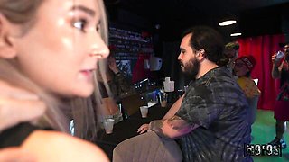 Skinny innocent chick Thea Summers likes intensive sex in the bar