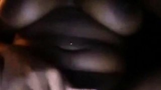 Busty black girl masturbates on webcam