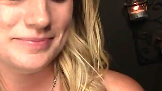 Sexy blonde is ready to give a perfect blowjob with huge dick