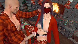 New Year's Eve Sex with an Asian Woman L 3D Animation