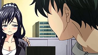 Busty Anime Maid with Big Cock Action