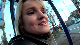 Blonde Babe Teases Tits and Toy in BDSM Bondage