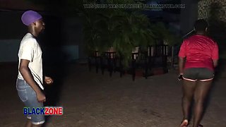 Nigerian Ebony Teen with Big Tits Fucked Hard During Evening Run - Homemade Creampie