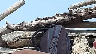 Dick Flash - I Pull Out My Cock in Front of a Teen Girl in the Outdoor Sauna and She Helps Me Cum - Risk of Getting Caught