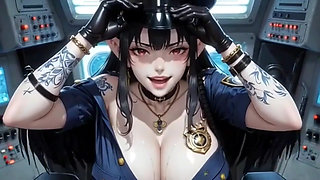 Anime Cute Police Officer Showing Boobs, Ai Animation