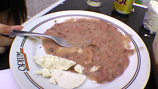 Lesbian White Leggins Fetish and Pee in the Leggins