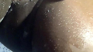 Creamy Ebony Teen Getting Fucked on Parents Bed While Out - Hot Fuck POV