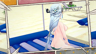 Yelan x Shenhe at the beach (genshin impact) P1 STORY