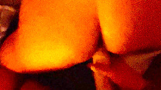 Amateur brunette's pussy swallowing Giant Cock!