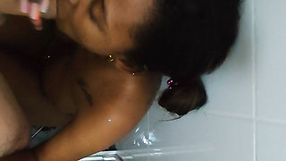 Interracial Sex in the Shower with an African Woman