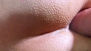 Closeup Anal of Cute Ass Pierced by Huge Dildo