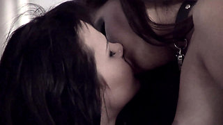 Lesbian models kissing and licking each other