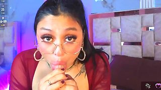 Rizzo Lia Gags on Huge Cock