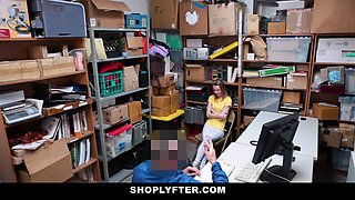 Tiny teen caught sneaking and stealing gets banged
