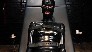 Long Bastinado Session in real latex Bondage