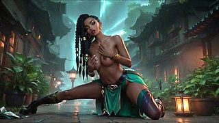 Senna League of Legends Hentai Compilation Stripping and Big Tits Tease