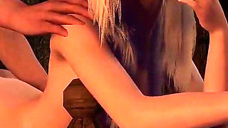 Long Hair Blonde Has Doggy Style Sex on the Chair - 3D Porn