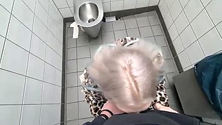 18-Year-Old Blonde Slut With Pierced Nipples Lets Stranger Cum On Her Face After Taking A Black Dildo Deep
