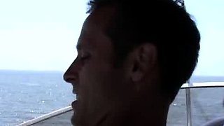 Blonde beauty gives an amazing blowjob outdoors