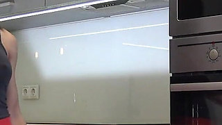 Hot Brunette Beautiful Petite Wife Takes off Her Panties to Flash Her Tight Pussy and Piercing with Her Naked Ass