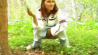Girl Showing Pussy in Public City Park and in the Car, Pissing and Changing Clothes in Public Woods