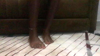 African Ebony Feet Fetish Petite Oiled Teen 18 Sitting