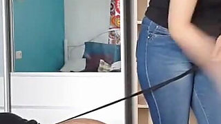 Masked female dominates her pet slave: Part 2