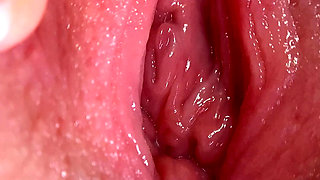 Super Close-up Wet Pink Pussy and Clit Orgasm