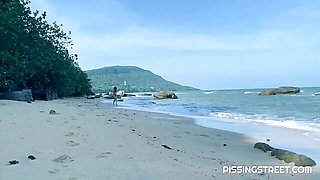 Aesthetic ocean beach masturbation with a hot girlfriend Sakura Hell