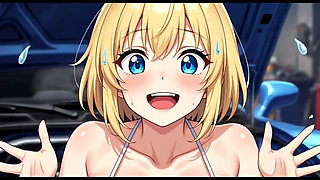 Funny Jokes and Boobs in Car Garage, Ai Animation