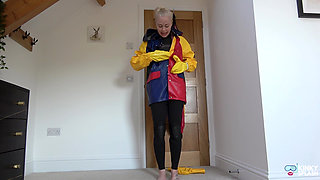 Double-layered Pvc Rainwear & Wetsuit: Soaked, Soapy Shower Play