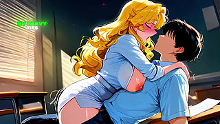 Extra Lessons After Dark with Blonde MILF - Ai Animation