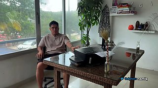Sex in the office with my secretary wife, she on me!