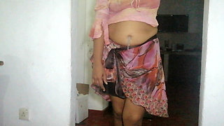 Desi Maid Dressed with Wife's Sexy Outfit and It Was Reviling Desi Big Assets Wanted Him to Fuck Her