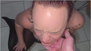 Whore Getting Face Slapped After Golden Shower