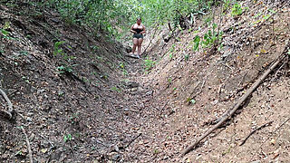 BBW Latina Exercises Outdoors with Her Tits Out