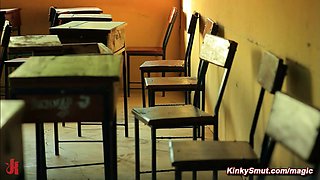 Dominatrix teacher whips student