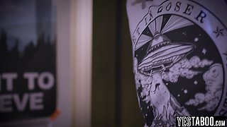 Big tits MILF ghost devour scientists big dick before pegging him