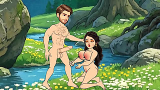 Neelam bhabhi jungle me fake cock chut me dal rahi thi, Raju comes and fucks Neelam ki bade lund se chudai karta hai.