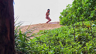 Watched on a lonely girl on a wild beach. Seduced her into blowjob and sex.