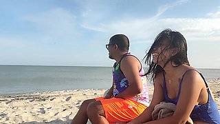 My stepbrother and I went to the beach