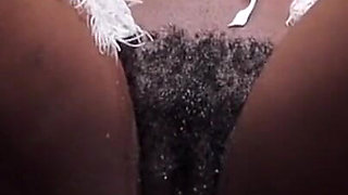 Ebony in Lingerie Masterbating for Daddy's Dick