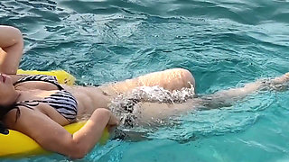 We come back from the beach and stepmom puts her huge dildo, I want to fuck her and I cum in her pussy
